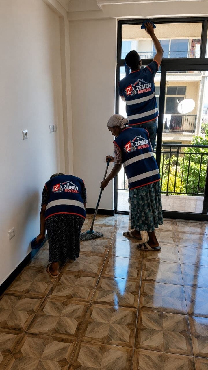 Professional cleaning in progress