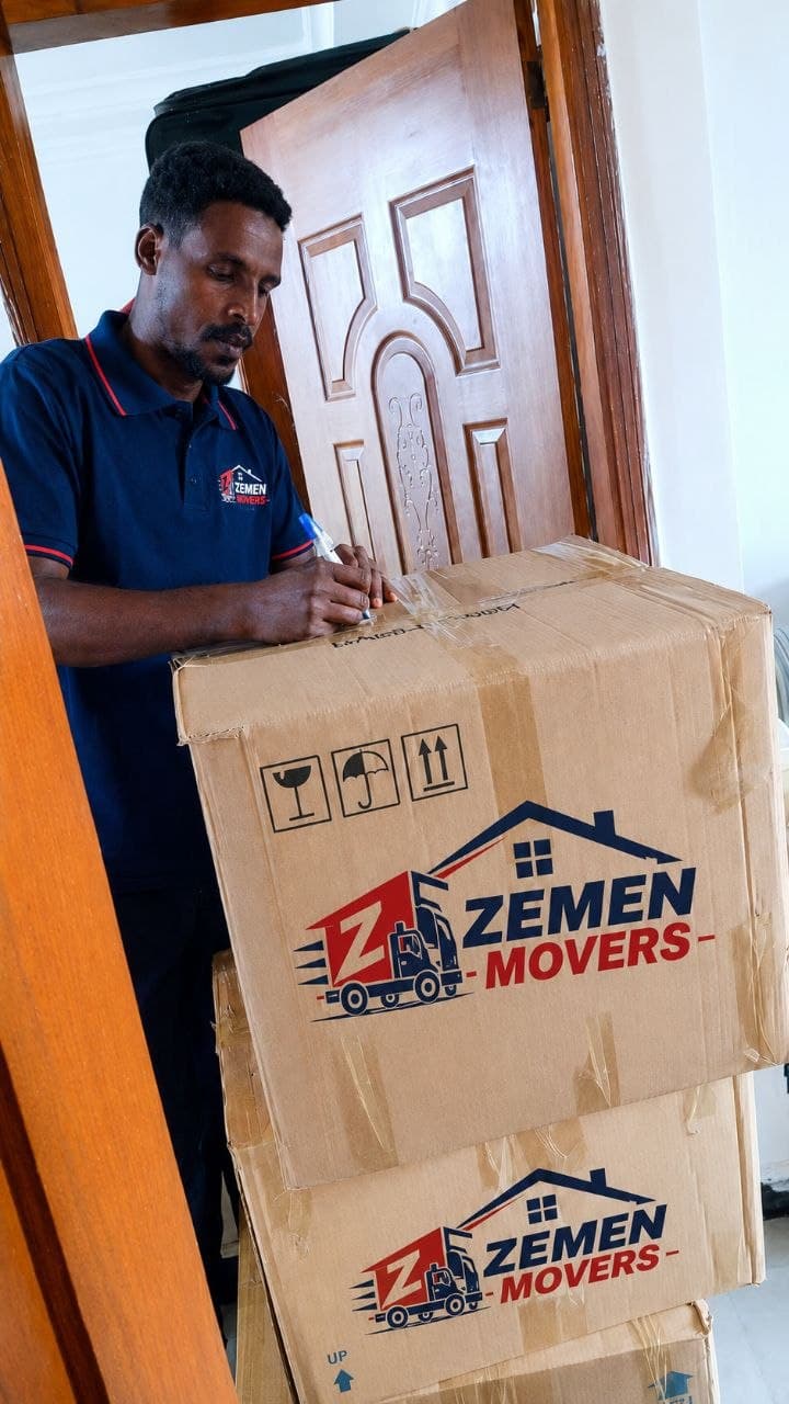 Room-by-room box labelling system for organised home moving in Addis Ababa
